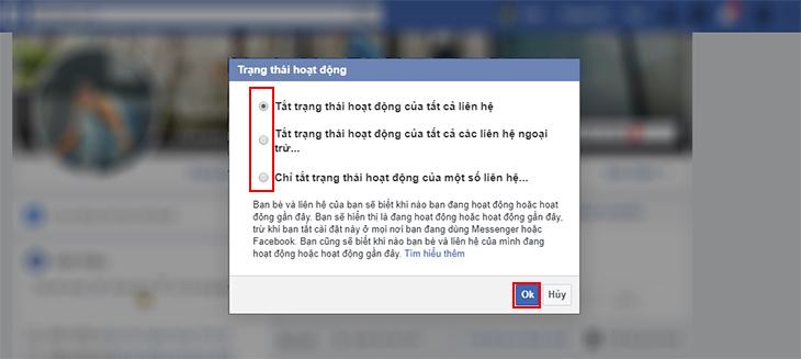 Tắt thời gian trực tuyến trên Facebook Messenger bằng máy tính xách tay của bạn