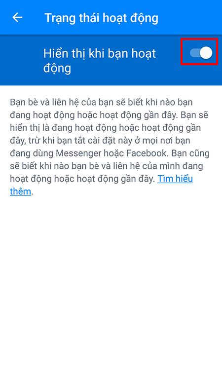 Tắt thời gian trực tuyến trên Facebook Messenger bằng điện thoại thông minh của bạn