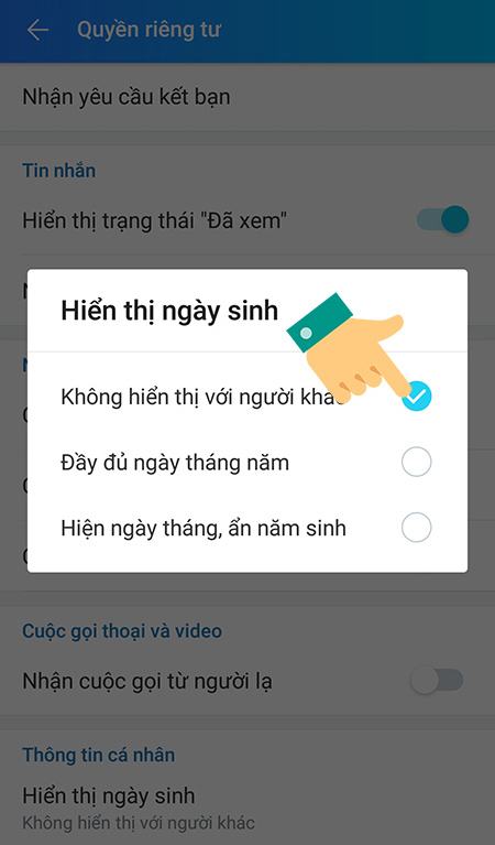 Cách tắt thông báo sinh nhật đơn giản nhất là ẩn ngày sinh trên Zalo