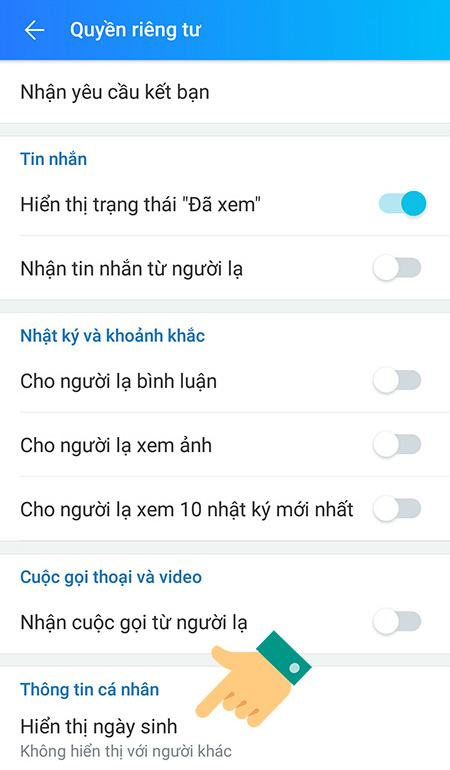 Cách tắt thông báo sinh nhật đơn giản nhất là ẩn ngày sinh trên Zalo