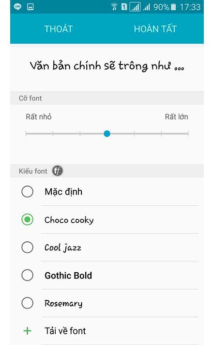 Cách thay đổi phông chữ trên điện thoại Samsung