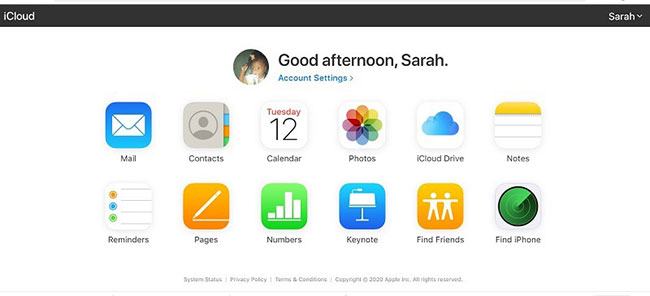 Sử dụng iCloud trên web