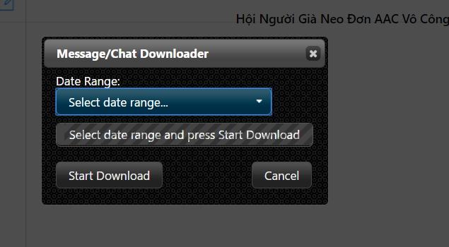 Cách nhận tin nhắn Facebook - Chọn phạm vi ngày