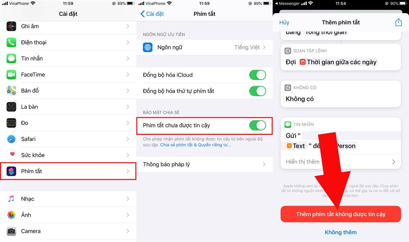 Phím tắt tải xuống