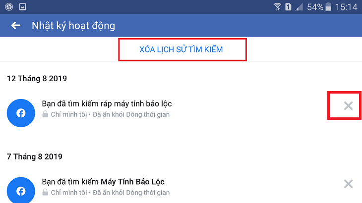 XÓA LỊCH SỬ TÌM KIẾM