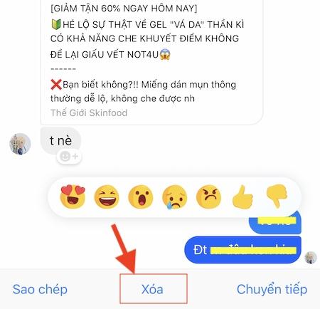 Cách xóa tin nhắn trên Facebook