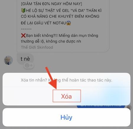 Cách xóa tin nhắn trên Facebook