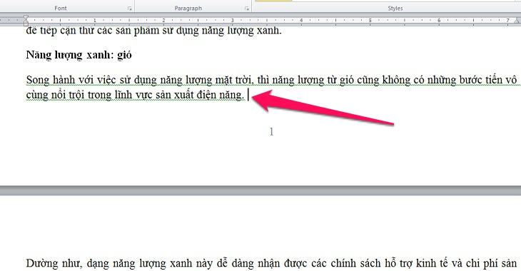 Chọn vị trí cuối cùng trên trang trước khi trang được xoay