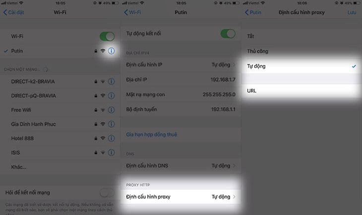 Chọn tùy chọn này để định cấu hình proxy ở chế độ tự động.