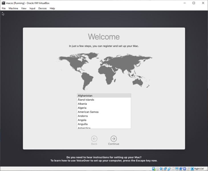 màn hình chào mừng macOS.