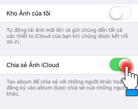 Bật Chia sẻ ảnh iCloud