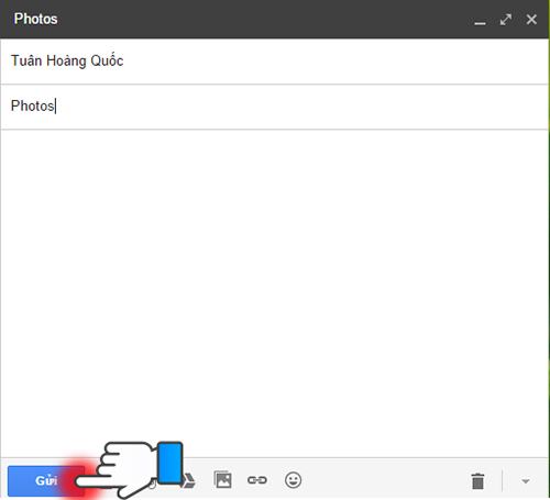 Sau khi chọn ảnh, hãy nhấp vào Gửi