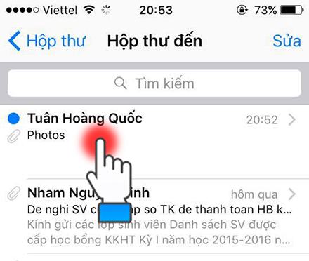 Chọn email bạn vừa gửi