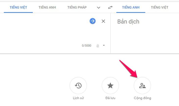 Nhấp vào nút Cộng đồng