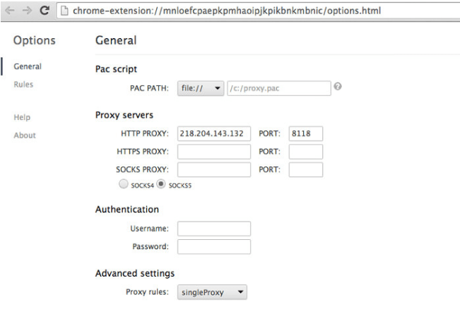 Cài đặt proxy của trình duyệt Chrome