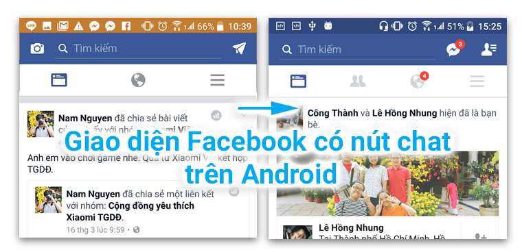 Đưa giao diện Facebook cũ trở lại Android bằng nút trò chuyện
