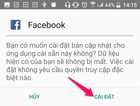 Cài đặt phiên bản Facebook cũ