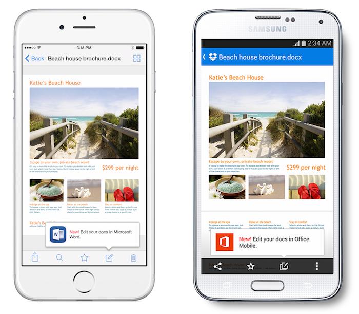 Office đã tích hợp Dropbox cho điện thoại