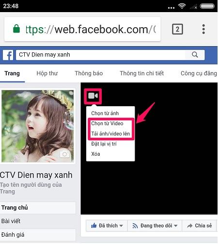Sử dụng video để tạo ảnh bìa Facebook trên iPhone và Android
