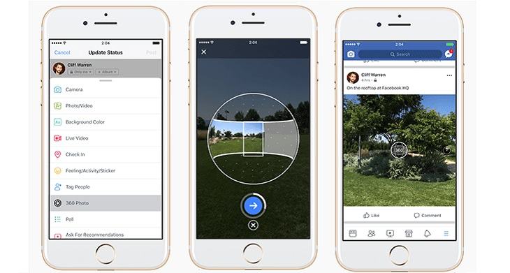 Facebook cho phép bạn chụp ảnh 360 độ, chia sẻ hoặc đặt ảnh bìa