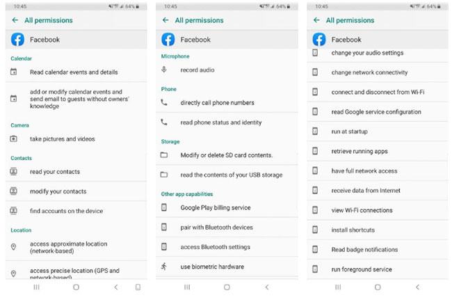 Quyền ứng dụng Facebook
