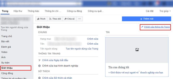Thêm thông tin cơ bản vào phần Giới thiệu Fanpage