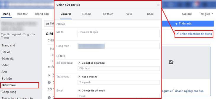 Thêm thông tin cơ bản vào phần Giới thiệu Fanpage