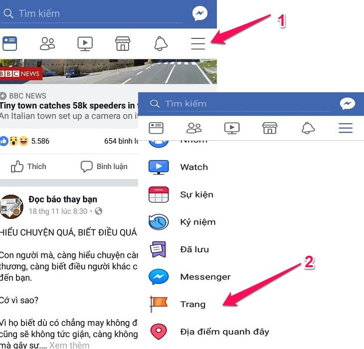 Đăng nhập vào tài khoản FB của bạn và nhấp vào nút Tạo Trang