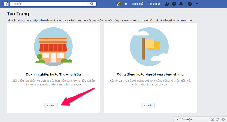 Nhấp vào nút Bắt đầu