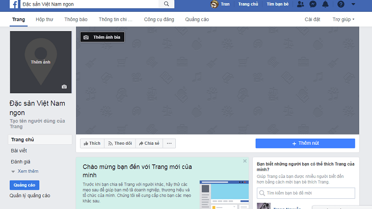 Hoàn thành việc tạo trang người hâm mộ
