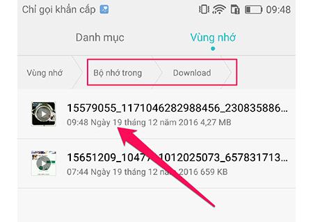 Lưu nó trong thư mục Tải xuống