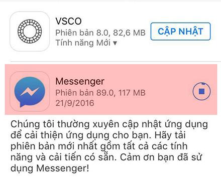 Cập nhật tin nhắn
