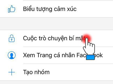 Chọn trên Trò chuyện bí mật