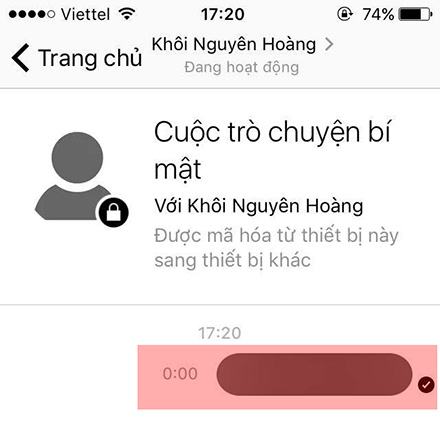 Tin nhắn tự hủy hoại biến mất