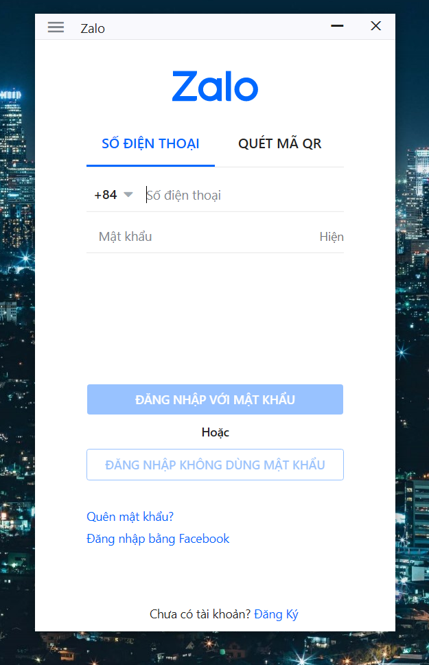 Nhập tên người dùng và mật khẩu của bạn