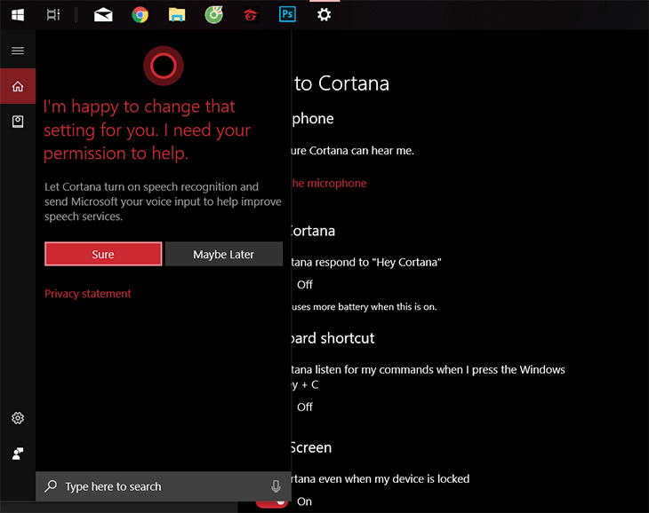 Cách bật Cortana, trợ lý ảo trong Windows 10
