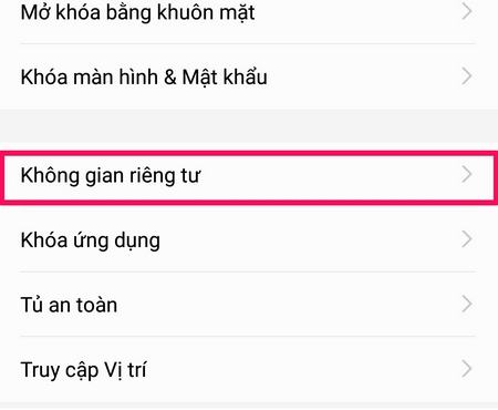 Kích hoạt khu vực riêng tư