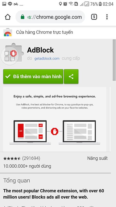 Cài đặt ADBlock