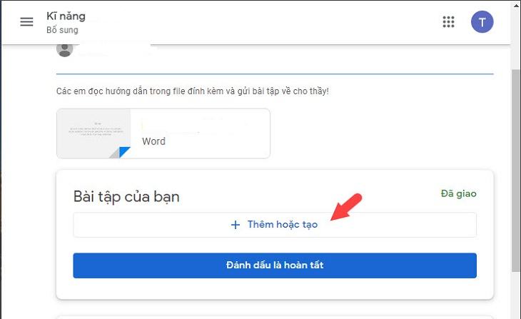 Chọn Thêm hoặc Tạo