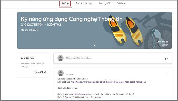 Xem các bài viết hoặc bài tập của giáo viên trong phần Stream