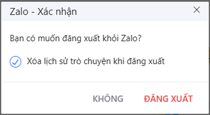 Nhấp vào Đăng xuất