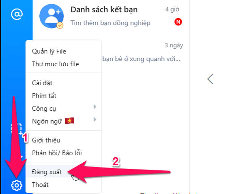 Đăng xuất Zalo