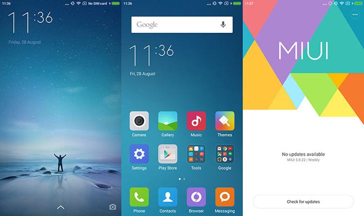 Giao diện MIUI trên điện thoại Xiaomi