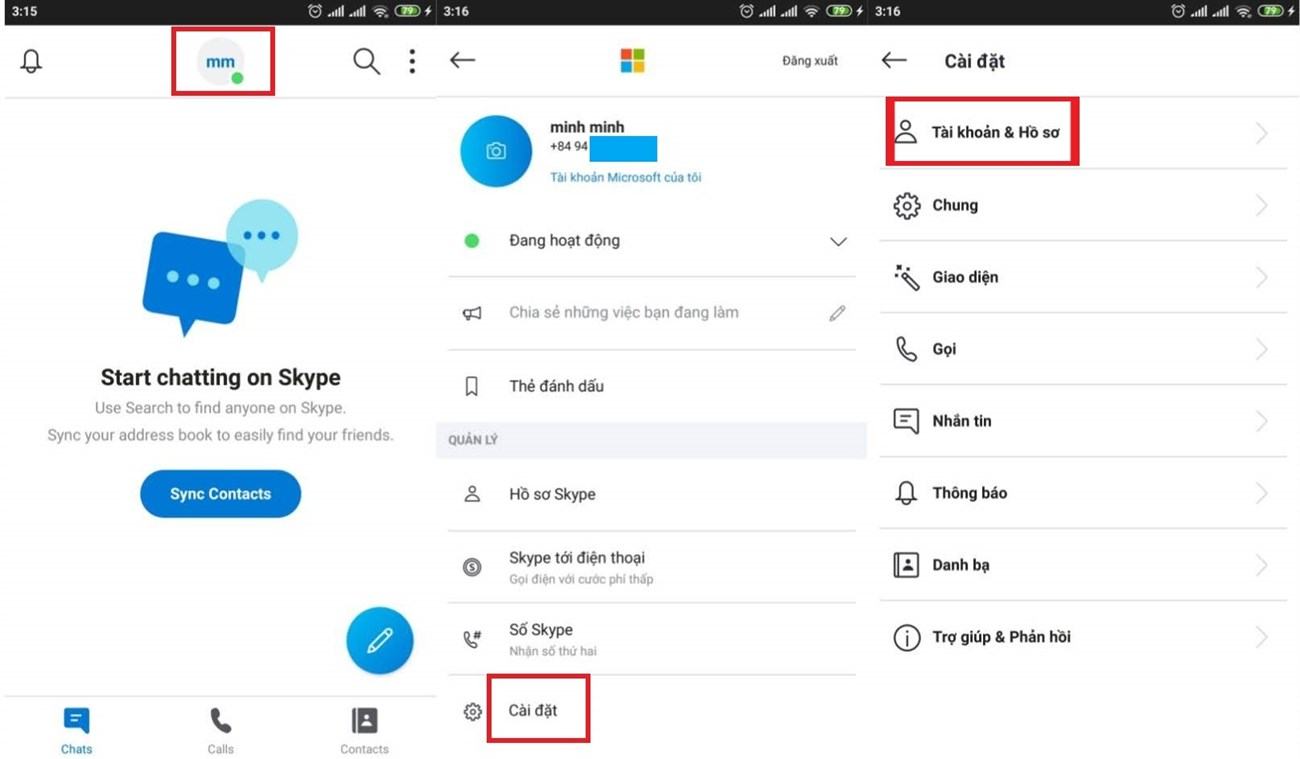 Lấy mật khẩu Skype