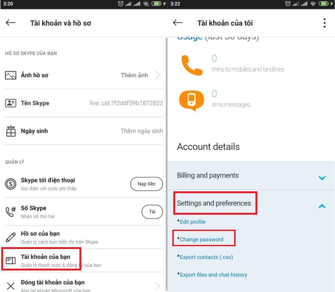 Lấy mật khẩu Skype
