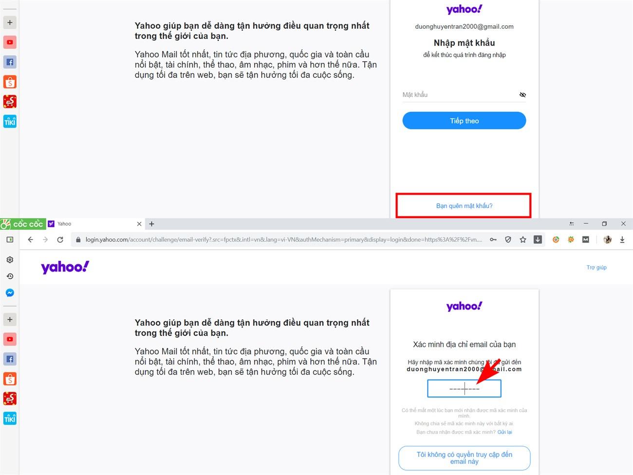 Nhập mã xác nhận