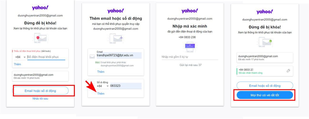 Nhập email và số điện thoại của bạn