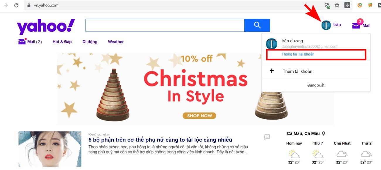 Thay đổi mật khẩu Yahoo
