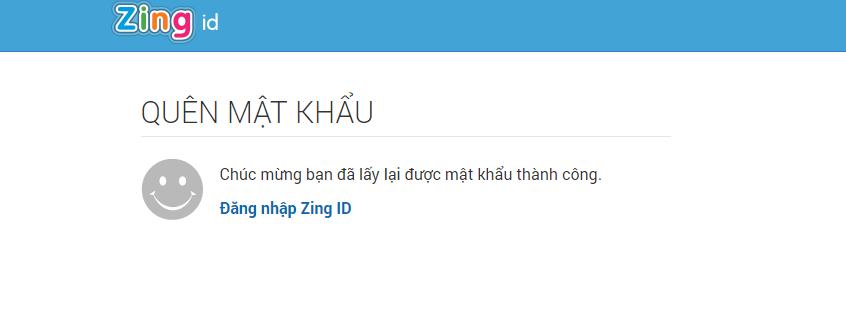 Mật khẩu được lấy lại thành công.