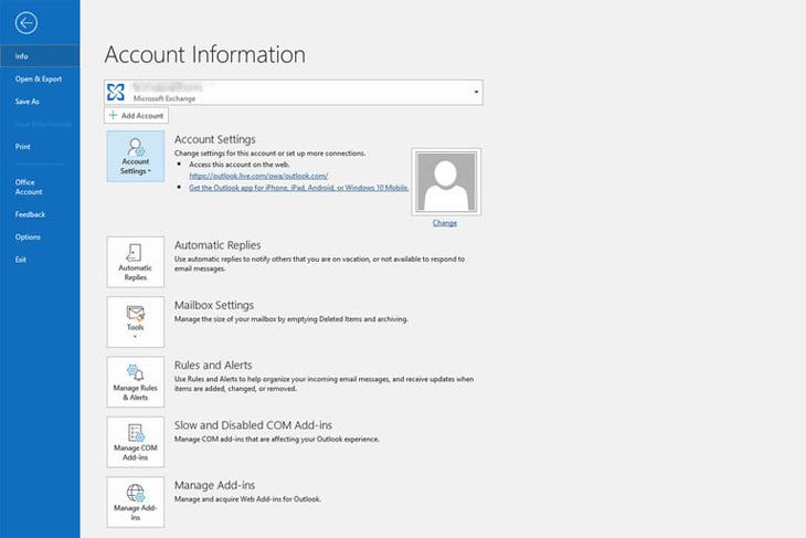 Khởi động ứng dụng Outlook